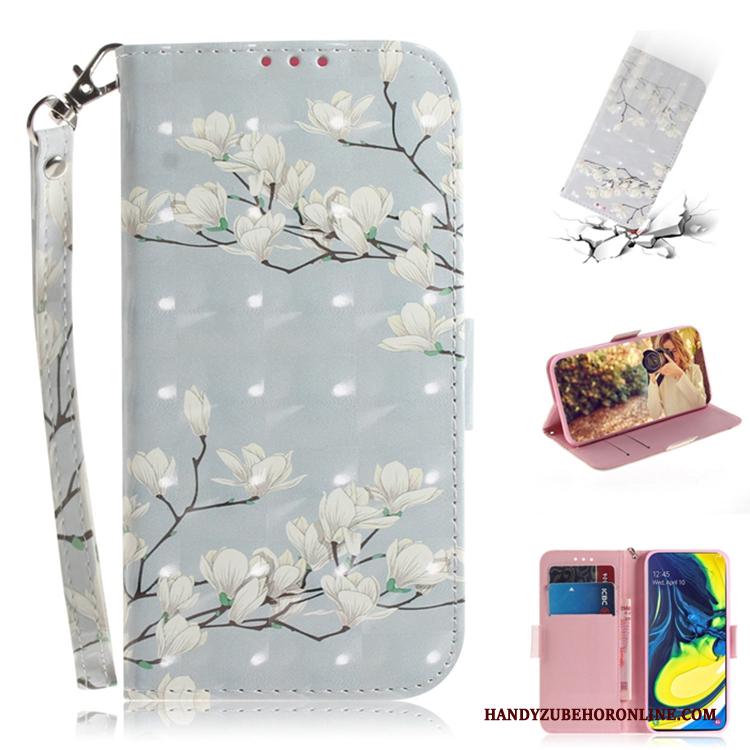 Samsung Galaxy A80 Hoesje Telefoon Blauw Portemonnee Ster Folio Leren Etui