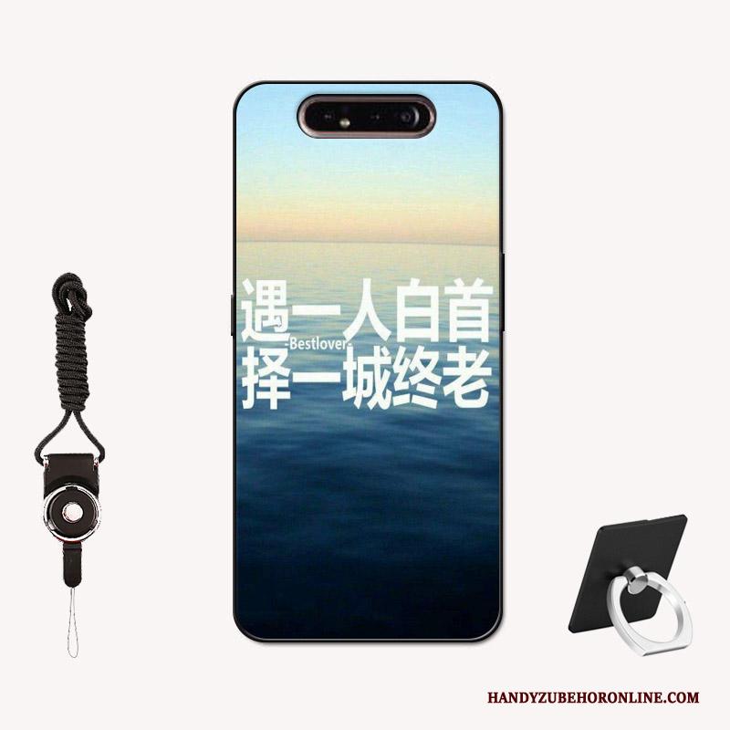 Samsung Galaxy A80 Siliconen Geschilderd Eenvoudige Lovers Hemming Mobiele Telefoon Hoesje Telefoon