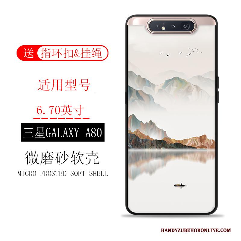 Samsung Galaxy A80 Trend Landschap Khaki Hoesje Telefoon All Inclusive Anti-fall Ster