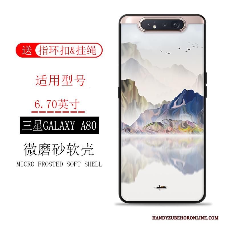 Samsung Galaxy A80 Trend Landschap Khaki Hoesje Telefoon All Inclusive Anti-fall Ster