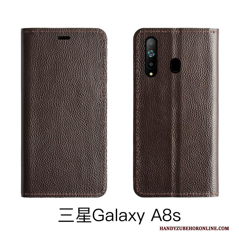 Samsung Galaxy A8s Hoes Ster Bescherming Hoesje Telefoon All Inclusive Echt Leer High End