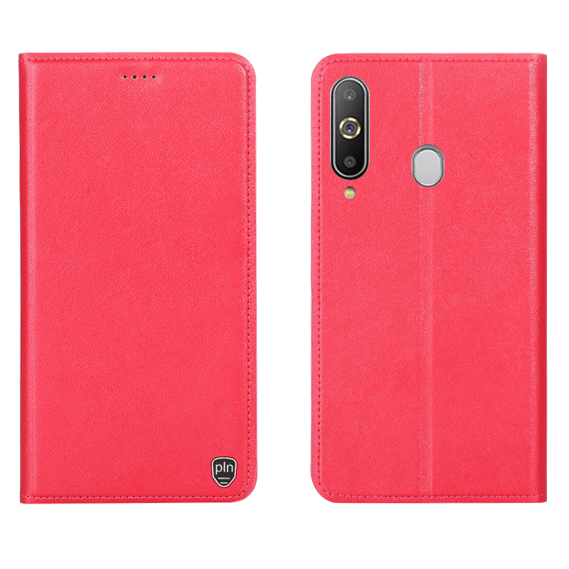 Samsung Galaxy A8s Hoesje Patroon Leren Etui Hoes Bescherming Mobiele Telefoon Folio Geel