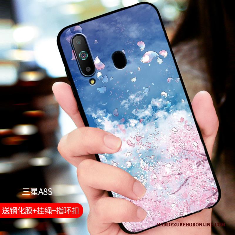 Samsung Galaxy A8s Siliconen Hoesje Telefoon Schrobben Blauw Pas Bescherming Persoonlijk