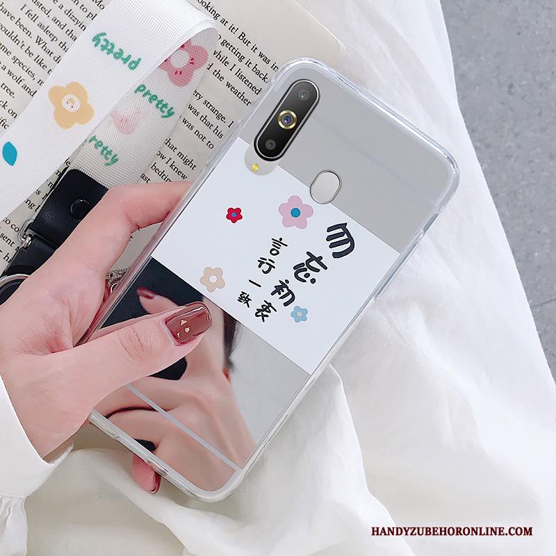 Samsung Galaxy A8s Zilver Siliconen Ster Hoesje Telefoon Spiegel Geschilderd Zacht