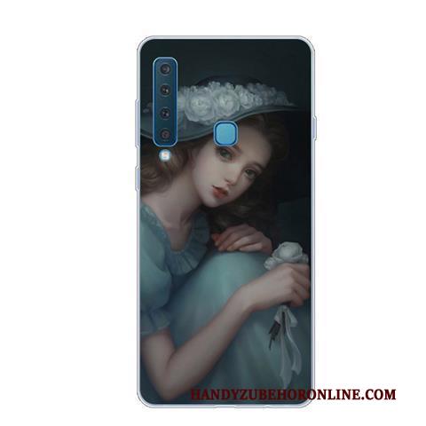 Samsung Galaxy A9 2018 Hoesje Kunst Zacht Bescherming Blauw Anti-fall Mobiele Telefoon Hoes