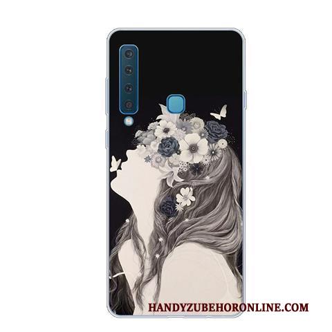 Samsung Galaxy A9 2018 Hoesje Kunst Zacht Bescherming Blauw Anti-fall Mobiele Telefoon Hoes