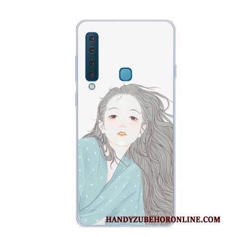 Samsung Galaxy A9 2018 Hoesje Kunst Zacht Bescherming Blauw Anti-fall Mobiele Telefoon Hoes