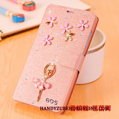 Samsung Galaxy A9 2018 Hoge Roze Hoes Hoesje Telefoon Bescherming Leren Etui Ster