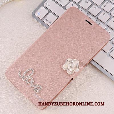 Samsung Galaxy A9 2018 Hoge Roze Hoes Hoesje Telefoon Bescherming Leren Etui Ster