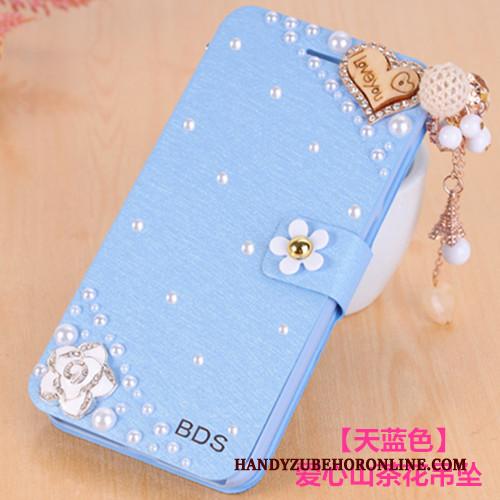 Samsung Galaxy A9 2018 Hoge Roze Hoes Hoesje Telefoon Bescherming Leren Etui Ster