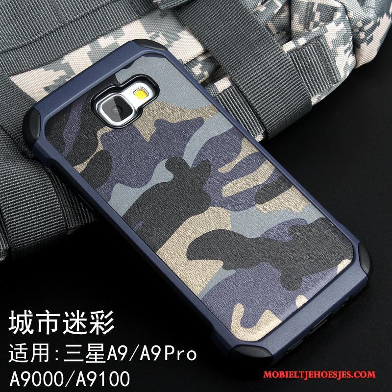 Samsung Galaxy A9 Blauw Persoonlijk Ster Siliconen Bescherming Hoesje Telefoon Camouflage