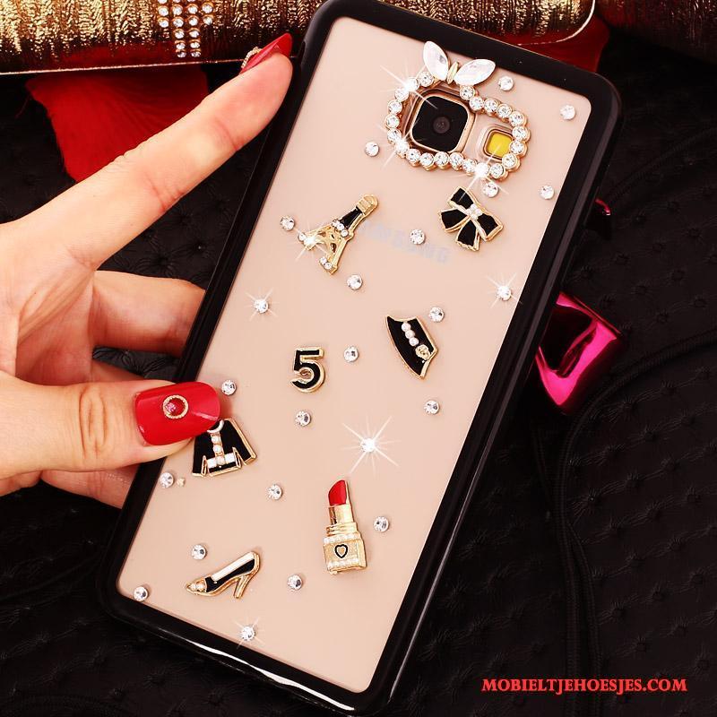 Samsung Galaxy A9 Hanger Hoesje Telefoon All Inclusive Roze Ster Siliconen Anti-fall