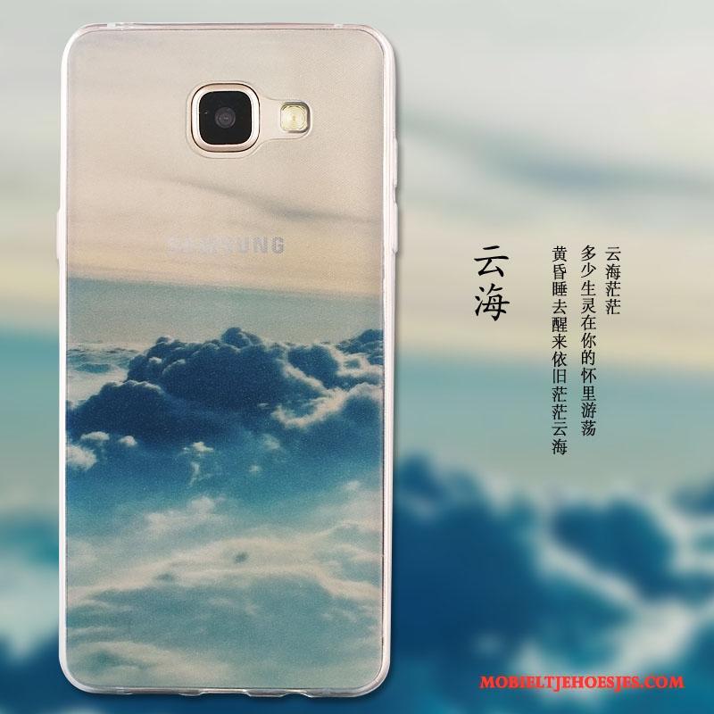 Samsung Galaxy A9 Hoes Zacht Bescherming Hoesje Telefoon Mesh Anti-fall Rood