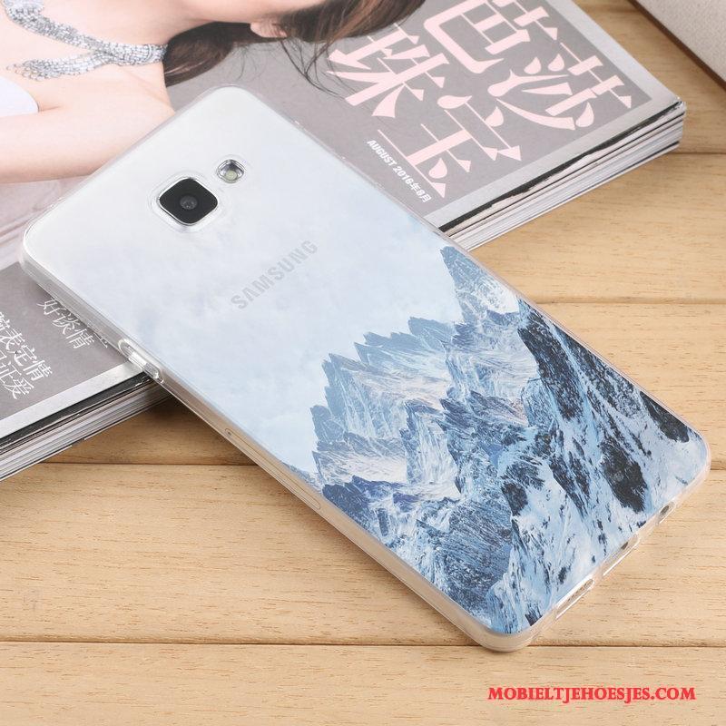 Samsung Galaxy A9 Siliconen Hoesje Telefoon Hoge Bescherming Lichtblauw Ster
