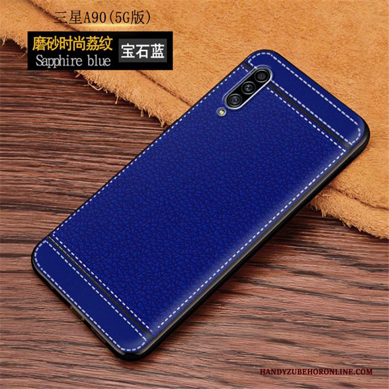 Samsung Galaxy A90 5g Blauw Patroon Bescherming Hoes Zacht Hoesje Telefoon Anti-fall