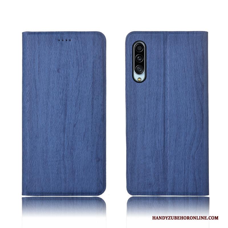 Samsung Galaxy A90 5g Hoesje Boom Leren Etui Clamshell Zwart Bescherming Zacht Schrobben