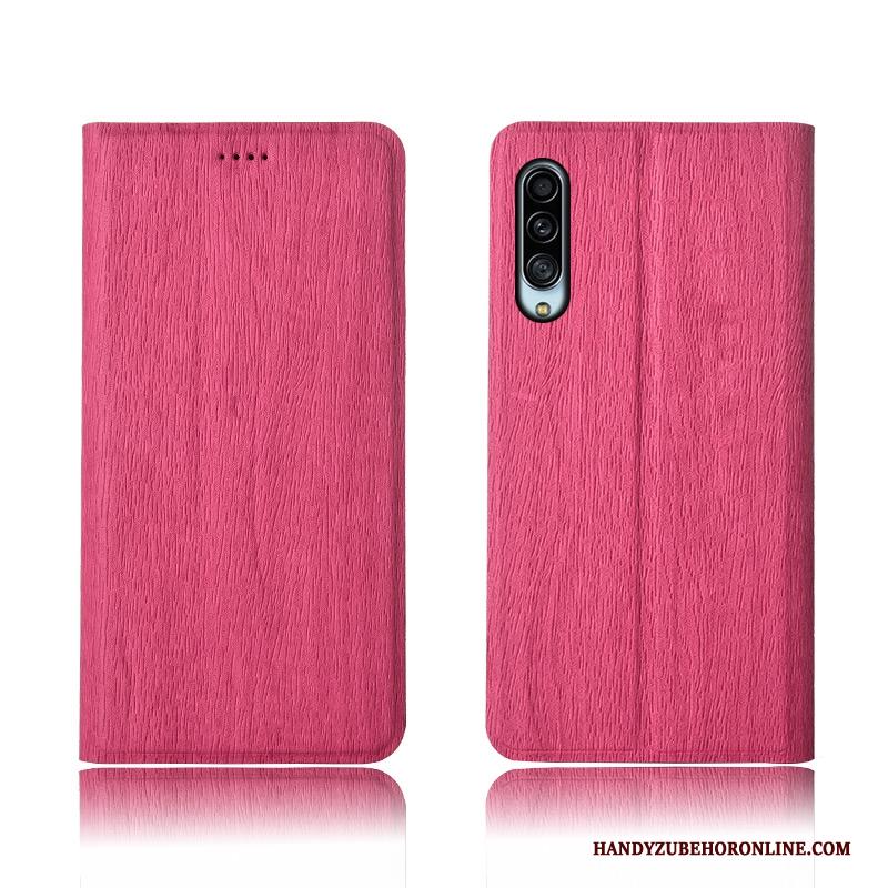 Samsung Galaxy A90 5g Hoesje Boom Leren Etui Clamshell Zwart Bescherming Zacht Schrobben