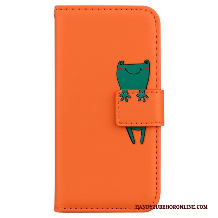 Samsung Galaxy A90 5g Hoesje Telefoon Anti-fall Leren Etui Siliconen Oranje Folio Ster