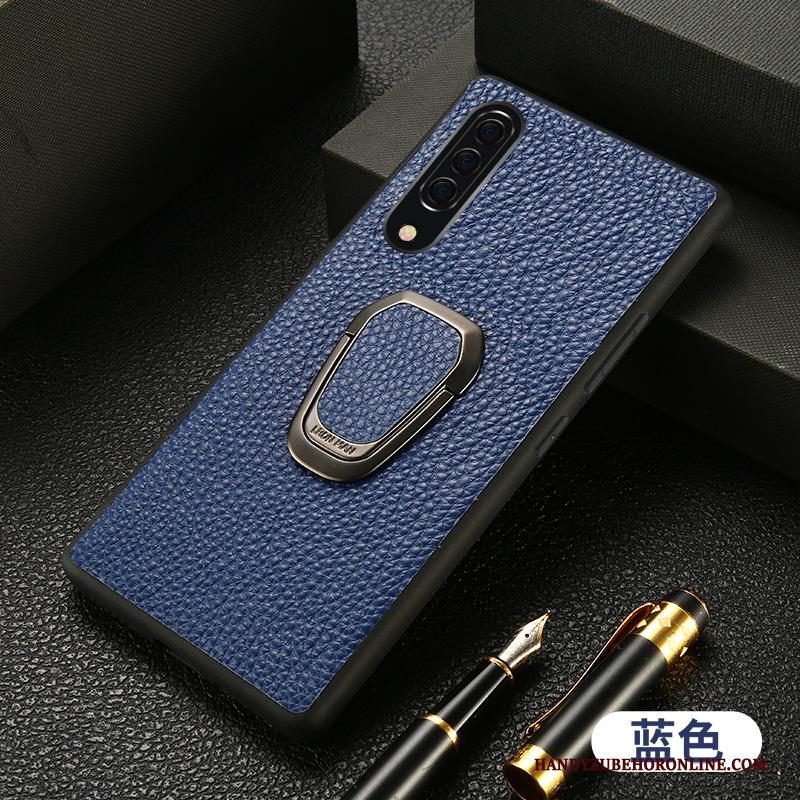 Samsung Galaxy A90 5g Magnetisch Echt Leer Hoesje Leren Etui Ster Ring Auto