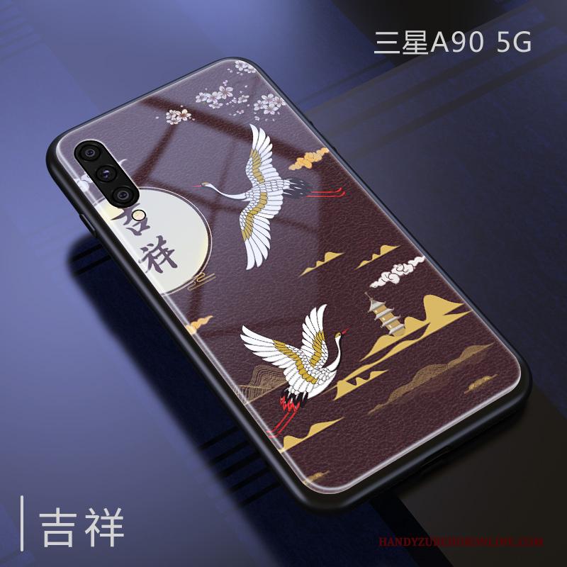 Samsung Galaxy A90 5g Zacht Ondersteuning Trend Bescherming Hoesje Vintage Chinese Stijl