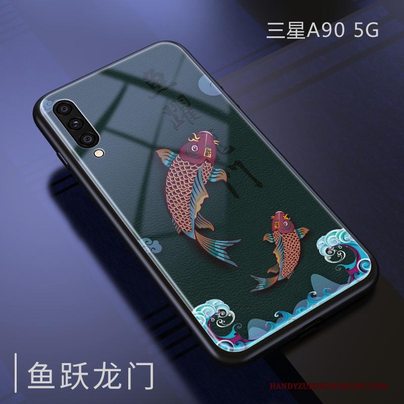 Samsung Galaxy A90 5g Zacht Ondersteuning Trend Bescherming Hoesje Vintage Chinese Stijl