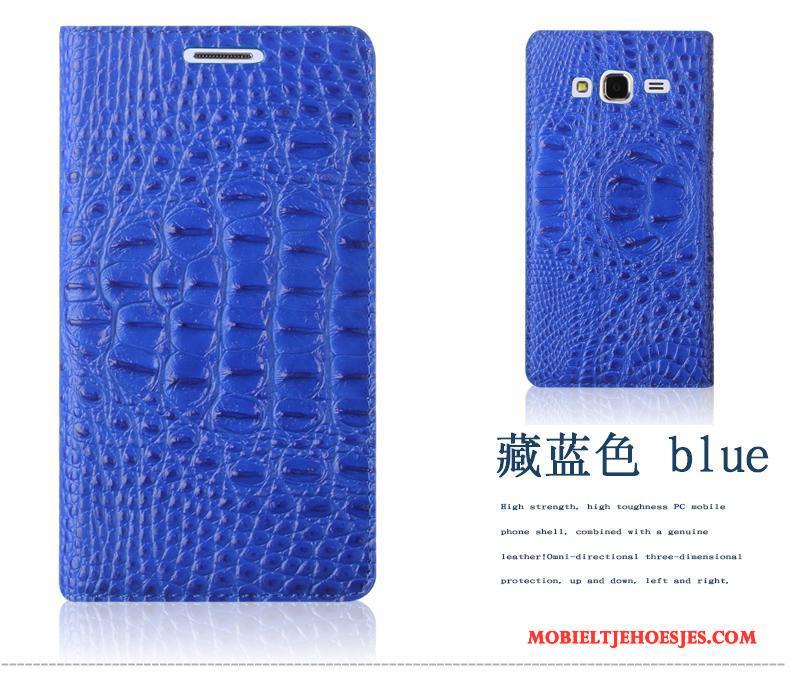 Samsung Galaxy J3 2015 Hoes Hoesje Telefoon Mobiele Telefoon Ster Krokodillenleer Diepe Kleur Leren Etui