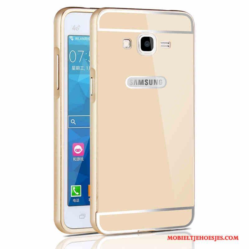 Samsung Galaxy J3 2015 Hoesje Telefoon Hard Bescherming Anti-fall Ster Metaal Zilver