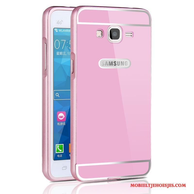 Samsung Galaxy J3 2015 Hoesje Telefoon Hard Bescherming Anti-fall Ster Metaal Zilver