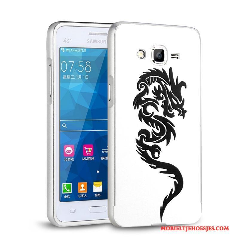 Samsung Galaxy J3 2015 Hoesje Telefoon Hard Bescherming Anti-fall Ster Metaal Zilver