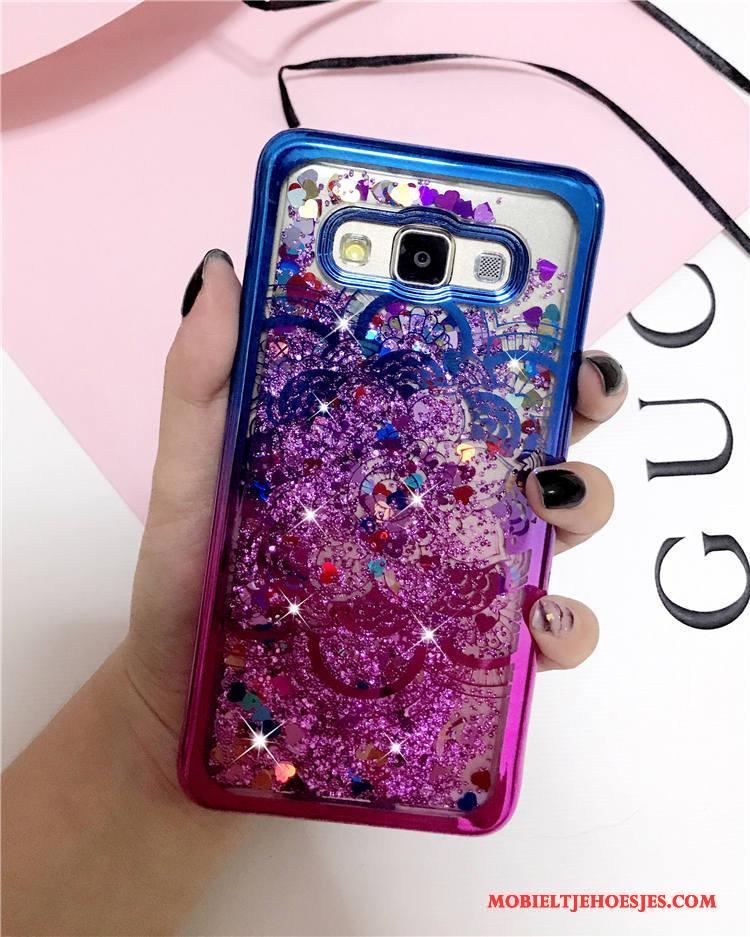 Samsung Galaxy J3 2015 Ster Hoesje Telefoon Tas Twee Kleuren Purper Blauw Wind