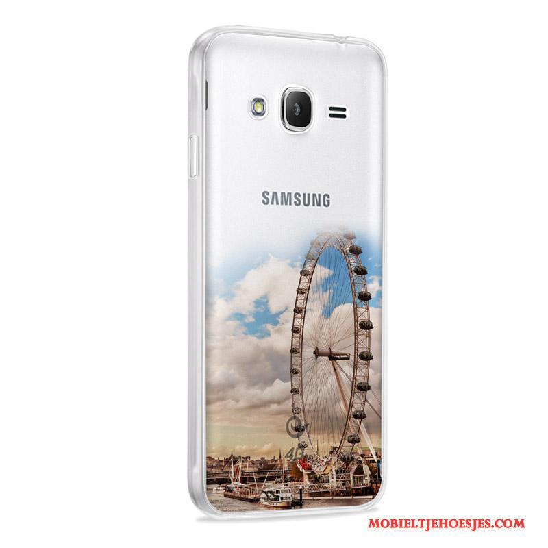 Samsung Galaxy J3 2016 Anti-fall Zacht Zilver Hoes Hoesje Telefoon Ster Bescherming