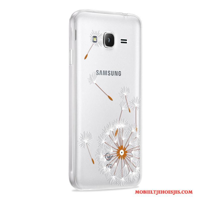 Samsung Galaxy J3 2016 Anti-fall Zacht Zilver Hoes Hoesje Telefoon Ster Bescherming