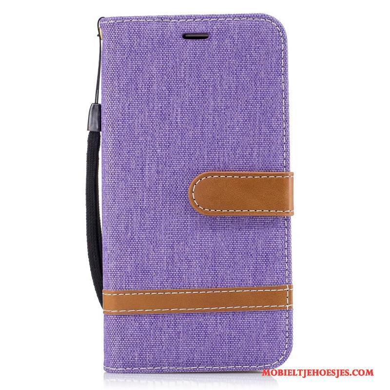 Samsung Galaxy J3 2016 Grijs Hoes Bescherming Denim Folio Hoesje Leren Etui