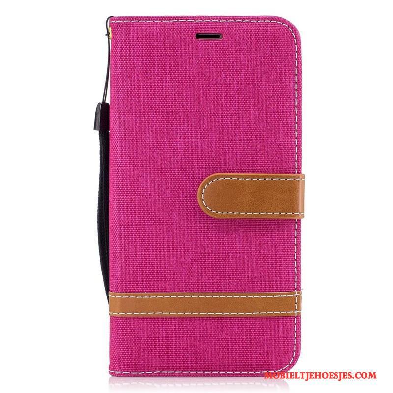 Samsung Galaxy J3 2016 Grijs Hoes Bescherming Denim Folio Hoesje Leren Etui