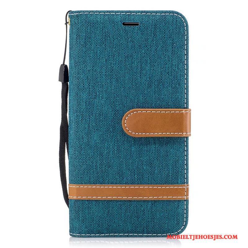 Samsung Galaxy J3 2016 Grijs Hoes Bescherming Denim Folio Hoesje Leren Etui