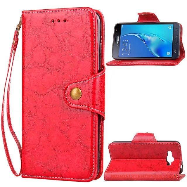 Samsung Galaxy J3 2016 Hoes Anti-fall Hoesje Telefoon Bedrijf Ster Leren Etui Bescherming