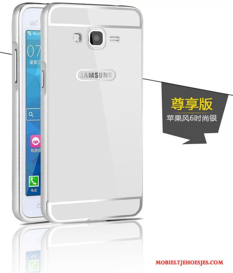Samsung Galaxy J3 2016 Hoesje Bescherming Hoes Omlijsting Bloemen Anti-fall Ster Wit