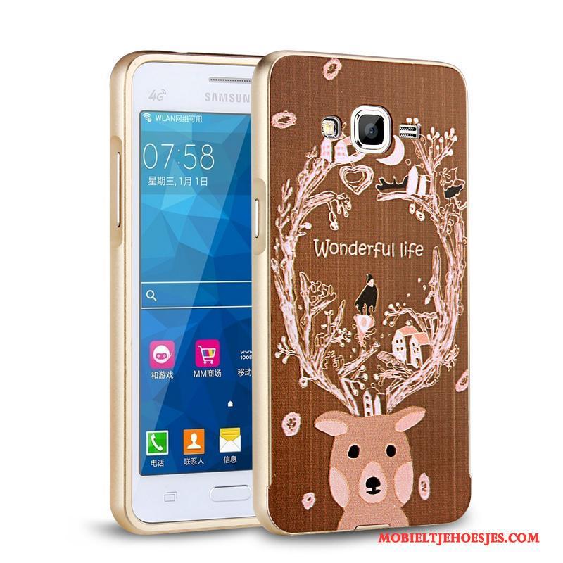 Samsung Galaxy J3 2016 Hoesje Bescherming Hoes Omlijsting Bloemen Anti-fall Ster Wit