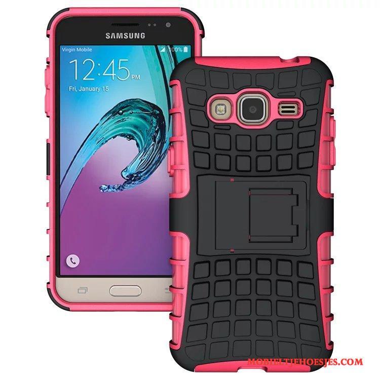 Samsung Galaxy J3 2016 Hoesje Mobiele Telefoon Ondersteuning Ster Purper Hoes Blauw Bescherming