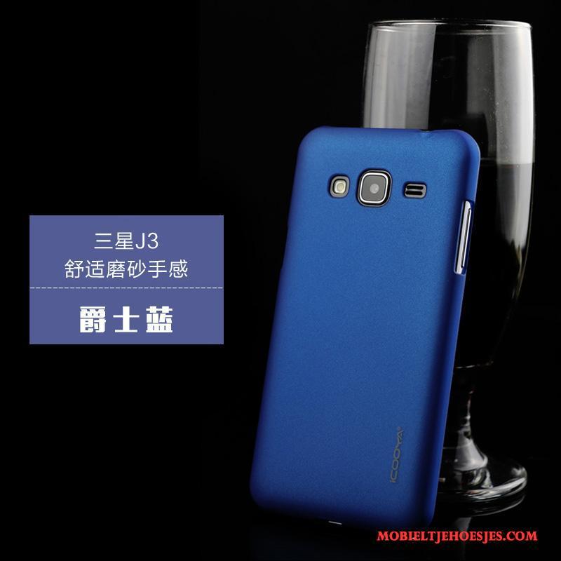 Samsung Galaxy J3 2016 Hoesje Telefoon Purper Anti-fall Schrobben Mobiele Telefoon Ster Bescherming