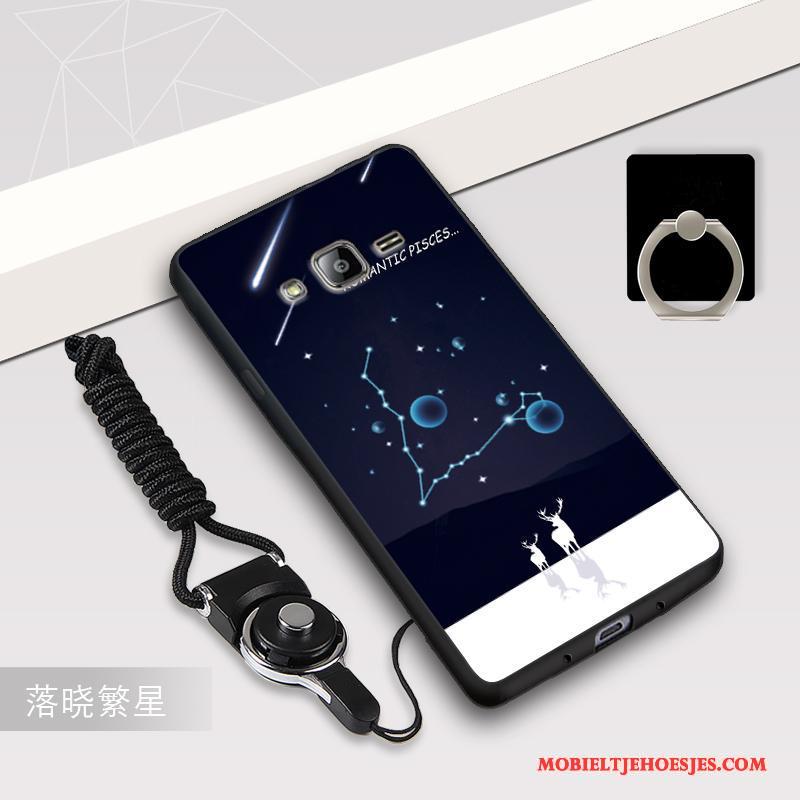 Samsung Galaxy J3 2016 Ondersteuning Bescherming Wit Anti-fall Persoonlijk Siliconen Hoesje Telefoon