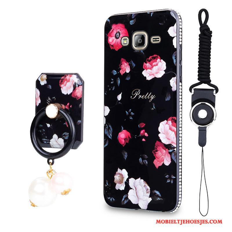 Samsung Galaxy J3 2016 Trend Scheppend Hanger Hoesje Telefoon Bloemen Persoonlijk Anti-fall