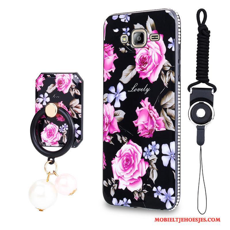 Samsung Galaxy J3 2016 Trend Scheppend Hanger Hoesje Telefoon Bloemen Persoonlijk Anti-fall