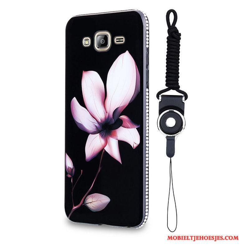 Samsung Galaxy J3 2016 Trend Scheppend Hanger Hoesje Telefoon Bloemen Persoonlijk Anti-fall