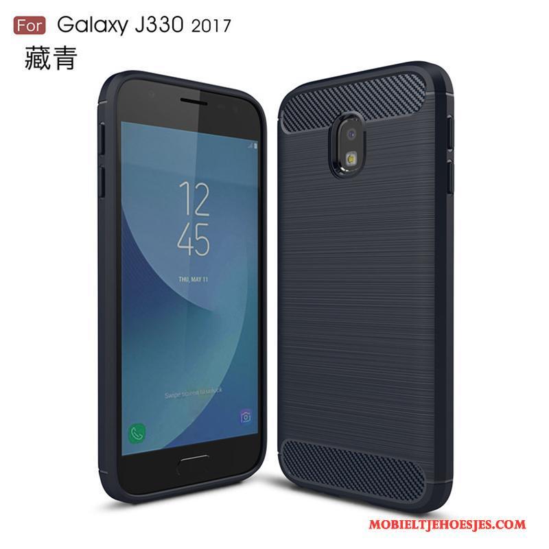 Samsung Galaxy J3 2017 Grijs Bescherming Hoesje Telefoon Zacht Anti-fall Ster Siliconen