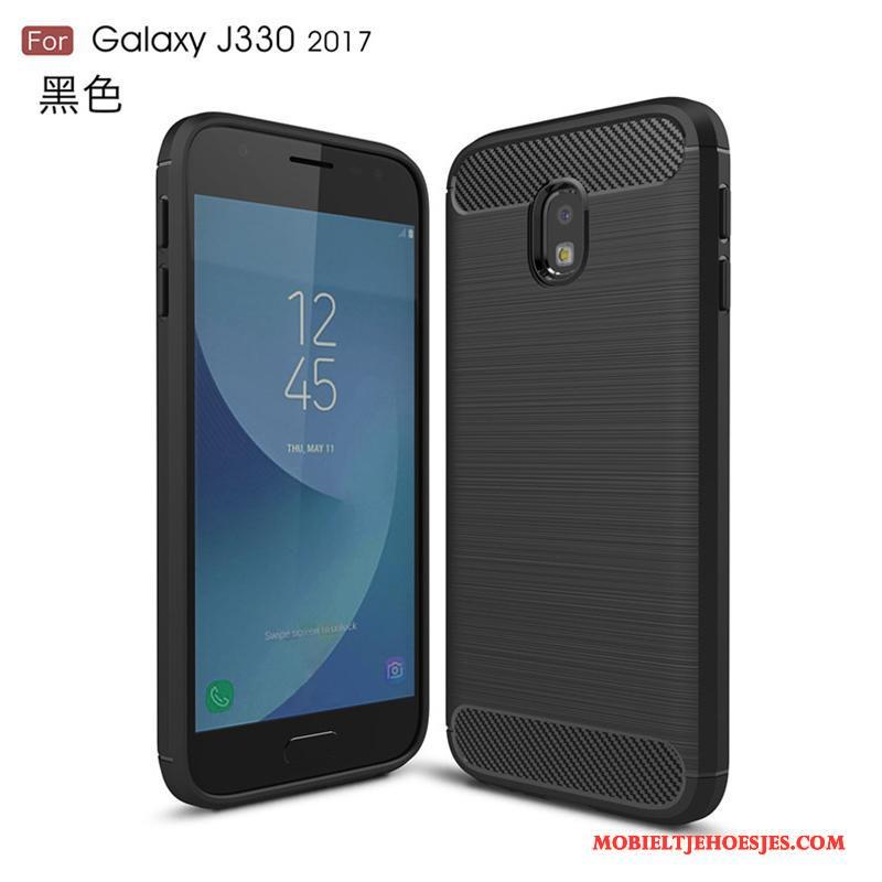 Samsung Galaxy J3 2017 Grijs Bescherming Hoesje Telefoon Zacht Anti-fall Ster Siliconen