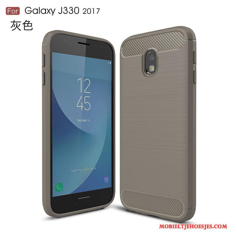 Samsung Galaxy J3 2017 Grijs Bescherming Hoesje Telefoon Zacht Anti-fall Ster Siliconen