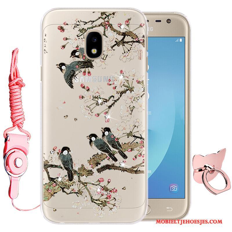 Samsung Galaxy J3 2017 Hoesje Bescherming Bloemen Zacht Anti-fall Hoes Siliconen Spotprent