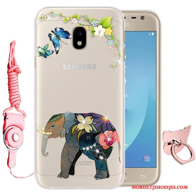 Samsung Galaxy J3 2017 Hoesje Bescherming Bloemen Zacht Anti-fall Hoes Siliconen Spotprent