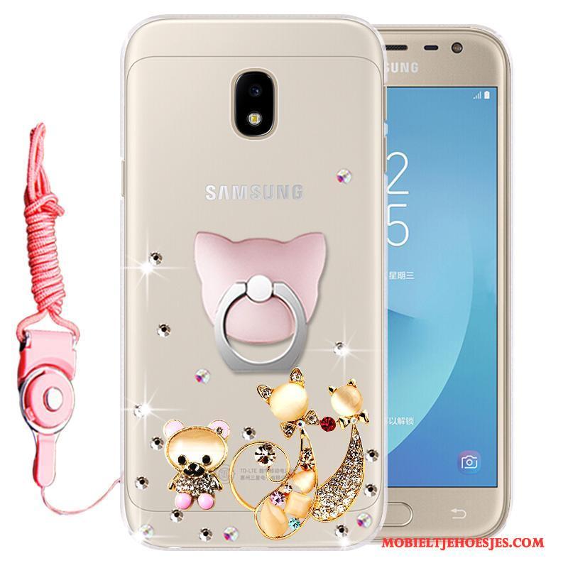 Samsung Galaxy J3 2017 Hoesje Telefoon Kleur Zacht Bescherming Mobiele Telefoon Anti-fall Met Strass
